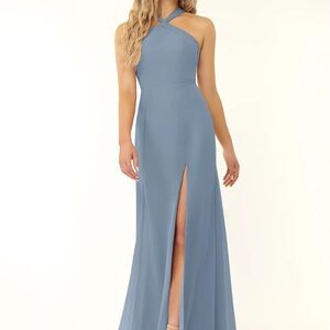 NWT dusty blue Rue Azazie bridesmaid dress